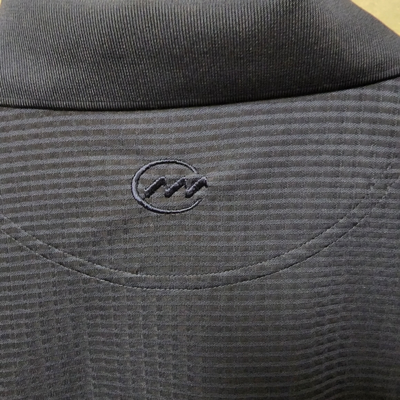 Monterey Club Navy Blue /Black Strips Golf Polo "The Links at Queens Creek" Logo - Picture 6 of 7